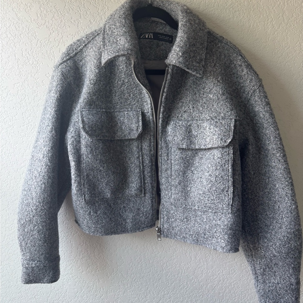 Zara Women's Gray Utility Jacket